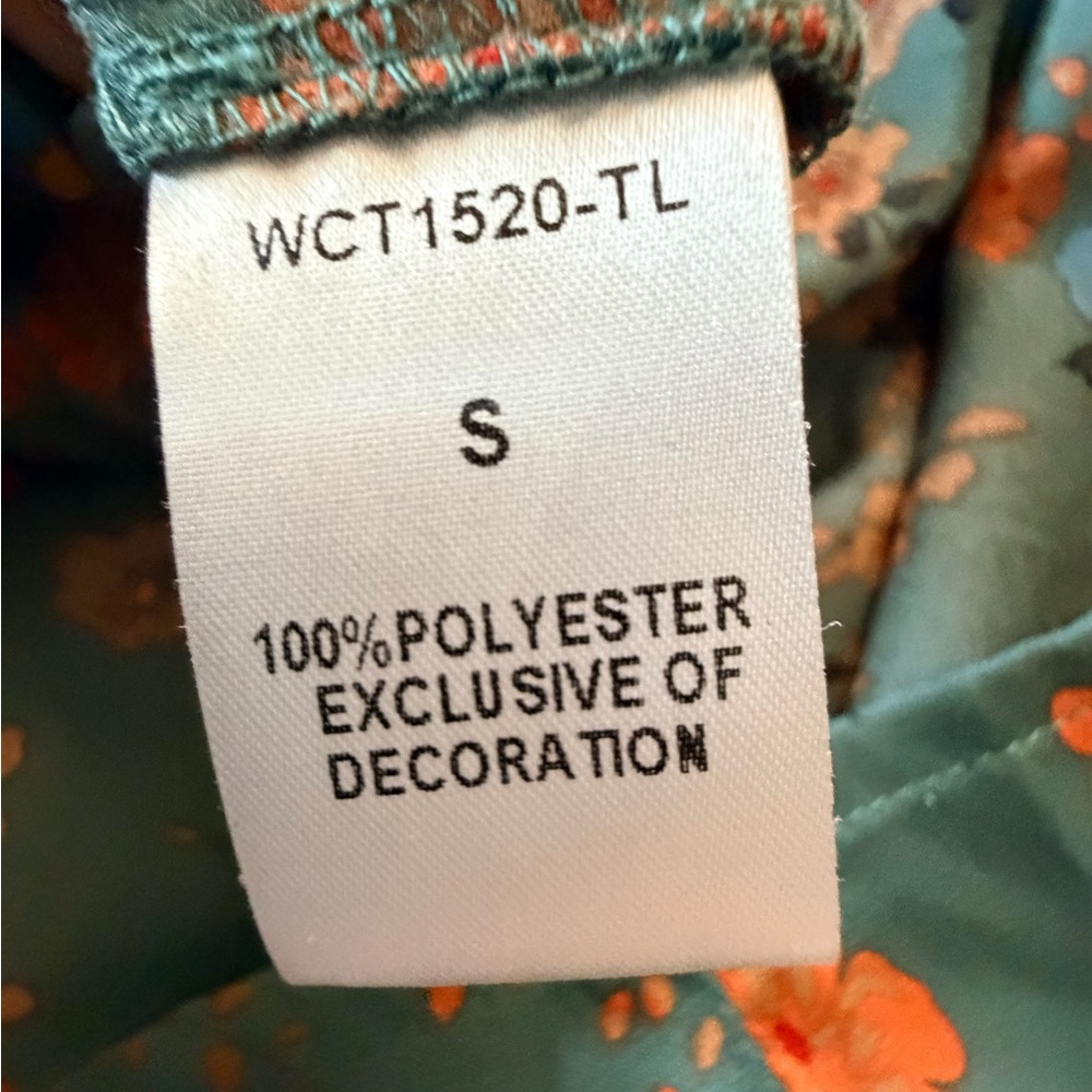 THML Teal and Orange Floral Blouse - Picture 9 of 10